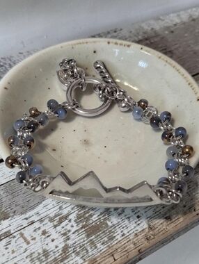 Handcrafted One Of A Kind Mountain Themed Bracelet